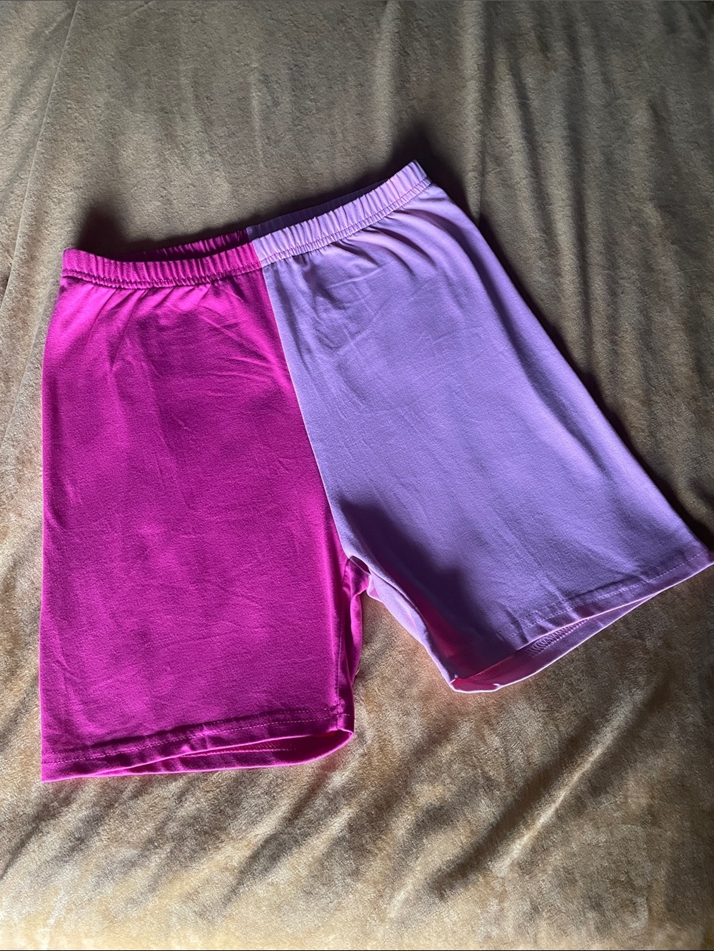 Rad Colorblock Bike Shorts in Dark and Light Pink